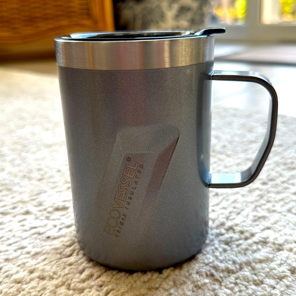 EcoVessel 12oz Transit Insulated Stainless Steel Coffee And Camping Mug - Gray